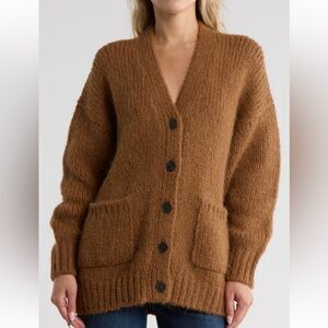 FRAME bouclé long line cardigan